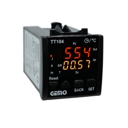 BỘ ĐIỀU KHIỂN NHIỆT ĐỘ PID TÍCH HỢP TIMER GEMO TT104-230VAC-R (PT100, K, J, S,T, R, 48x48 mm)