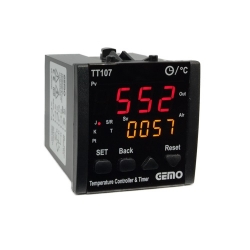 BỘ ĐIỀU KHIỂN NHIỆT ĐỘ PID TÍCH HỢP TIMER GEMO TT107-230VAC-R (PT100, K, J, S,T, R, 72x72 mm)