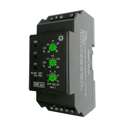 RƠ LE BẢO VỆ SỤT, QUÁ ÁP VÀ MẤT, LỆCH, ĐẢO PHA, MẤT TRUNG TÍNH 240 V AC GIC MG73BF